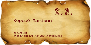 Kopcsó Mariann névjegykártya